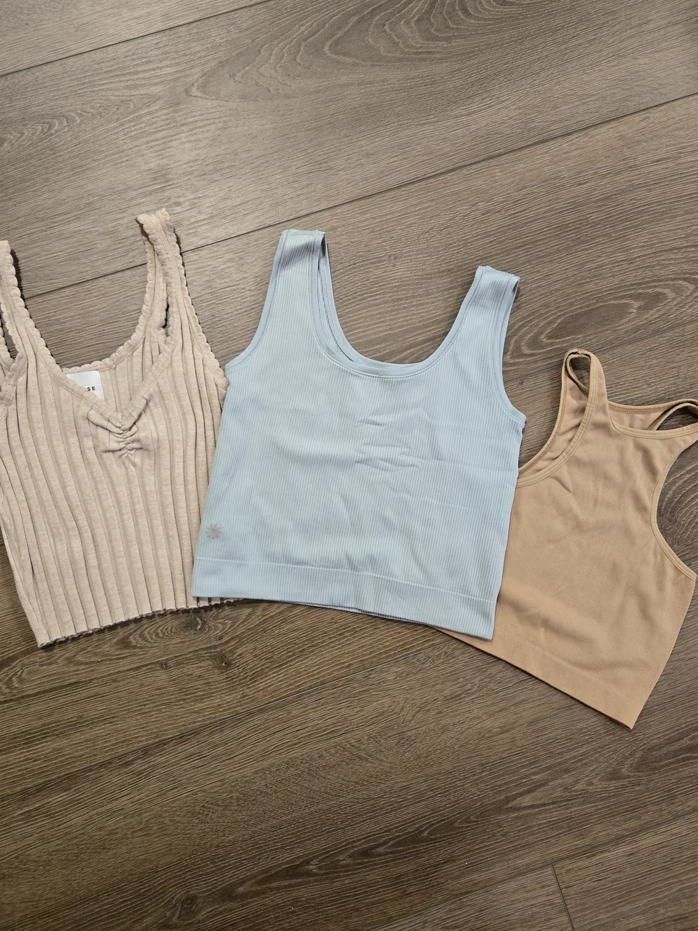 Bundle Of 3 Ribbed Cropped Tank Tops